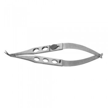 Troutman-Katzin Corneal Transplant Scissor Left - Strongly Curved - Small Blades - With Lock Stainless Steel, 10.5 cm - 4"